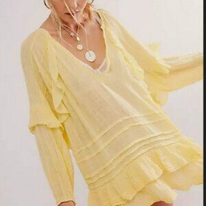 Free People FP One Tamasi Tunic Convertible Lemon Dress